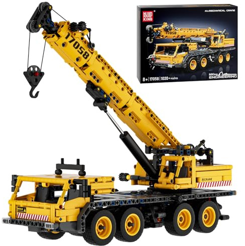 Mould King Technik 17058 Blocs de Construction de Grue Version Statique 1250 Pièces Blocs de Construction de Pince de Camion Grue Cadeau pour Enfants à Partir de 8 Ans (sans Moteur)