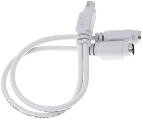 UNbit Cavo Adattatore Splitter PS2 PS/2 da 6 Pin DIN Maschio a 2 Femmine Compatibile con Lettore di schede for Tastiera e Mouse