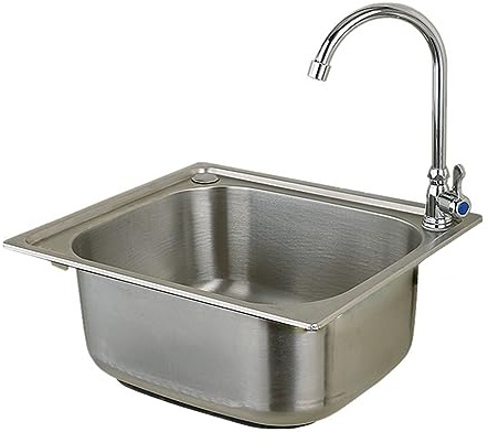 Stainless Steel Single Bowl Inset/Undermount Sink with Drain Fittings - Commercial Grade Kitchen Sink for Bar, Restaurant, and Small Kitchen
