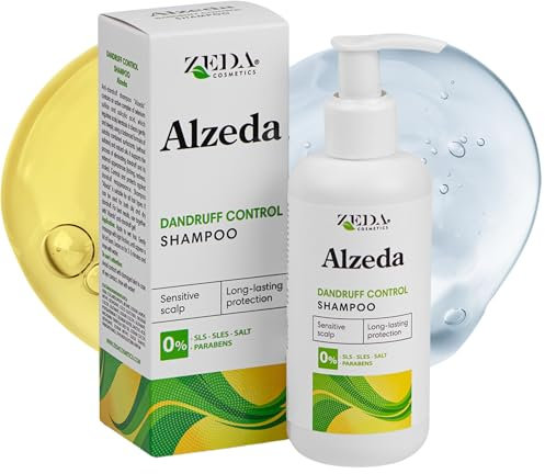 ALZEDA Shampoing anti-pelliculaire 200 ml avec acide salicylique et sulfure de sélénium | acide salicylique | Formule 100% sans sulfate avec huile de macadamia | Cuir chevelu sensible