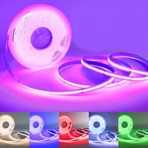 SUBOSI 10M COB RGBW+Warmweiß 24V LED Streifen Strip Lichterkette Keine Stromversorgung 672LEDs/M 6720LEDs LED Band Lichtleiste Ohne Stromversorgung und Steuerung