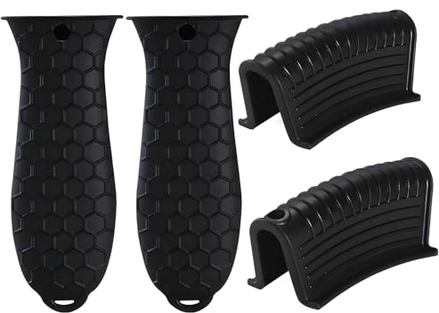 YSTrillion Presine Silicone da Cucina,4 Pezzi Presine Silicone Termoisolante,Presine Cucina Antiscivolo,Silicone Presine Con Manico Per Padelle Calde,Piastre,Teglie Da Forno
