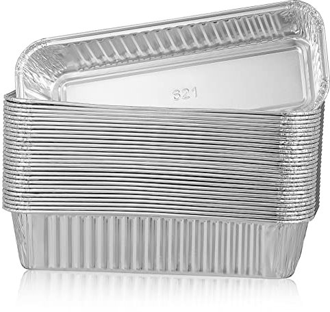 TOPBATHY Lot de 125 Barquettes en Aluminium Résistantes à La Chaleur pour Four Barbecue Plats à Emporter Et Buffet