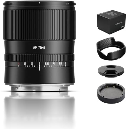 TTARTISAN AF 75 mm f/2 Objektiv Autofokus Prime Objektiv für Fotografie (Z-Mount, Schwarz)