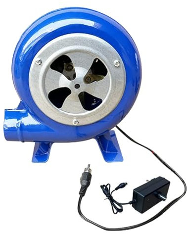 YZWZZXC Souffleur Barbecue, Souffleur Electrique 220V, Petit Souffleur en Fonte, avec Adaptateur de Vitesse, Double Usage AC/DC, pour Pique-Nique de Camping(18cm/7in)