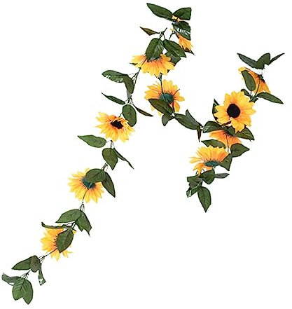 Cabilock 4 Stück Simulierte Sonnenblume hängende Sonnenblumenrebe Seiden-Sonnenblumen-Rebe künstliche Sonnenblumen blumengirlande künstlich kunstpflanze Seidenblumen Rattan Seidentuch