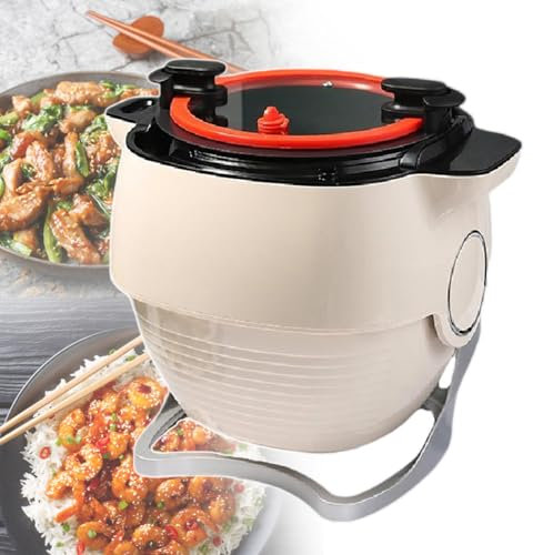 bcomedrag Máquina De Cocina Automática, Wok De Acero Inoxidable, Procesador De Alimentos Eléctrico De 6 L, Rotación De 360° Y Calentamiento Integral, Inicio con Un Clic, 3 Velocidades Ajustables