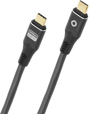 OEHLBACH USB Pulse CC - USB TYPE-C® Kabel - 20 Gbps Datenrate, 240 W Schnellladefunktion, TPE-Mantel, OFC Innenleiter, anthrazit – 2 m