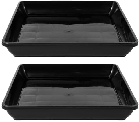 BESPORTBLE 2pcs Plant Saucers for Use Leakproof Water Catcher Trays for Potted Plants Versatile Rectangular Flower Pot Drip Trays for Home Decor