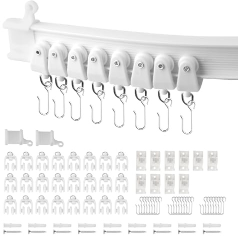 Vorhangschiene Deckenmontage, 3 Meter Flexible Gardinenschiene, Deckenmontage Vorhangschiene, Gardinenschiene ohne Bohren, 1 Läufige Gardinenleiste für Duschecke, Erkerfenster, Raumteiler