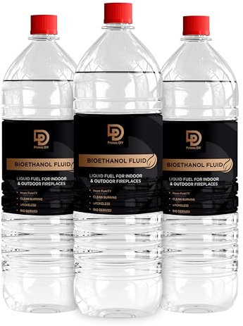 Primes DIY Premium Bioethanol Fuel – Clean-burning, high-purity liquid for fire pits, fireplaces, stoves, and tabletop burners. Safe for indoor & outdoor use. (3 litre)