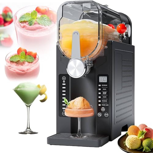GBHJJ Macchina per Granita da 1,6 L, Macchina per Granite, Macchina Professionale per Bevande Ghiacciate, Senza necessità di Ghiaccio, Slushy Maker, per Party, Frappé, Milkshake, Cocktail, Vino