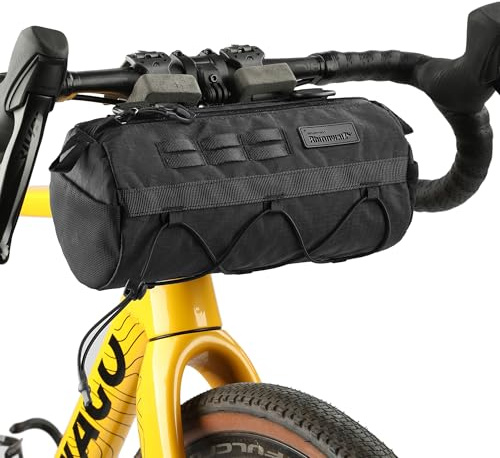 Rhinowalk Fahrrad Lenkertasche 2,8L – wasserdichte Lenkertasche mit Fester Eva-Struktur und Schultergurt – für MTB, Rennrad und Tourenrad （Schwarz）