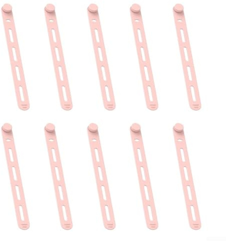 Silicone Cord Management Set 10 Ties for Organizing Your Data Cables and Headphone Wires Easily (Pink)