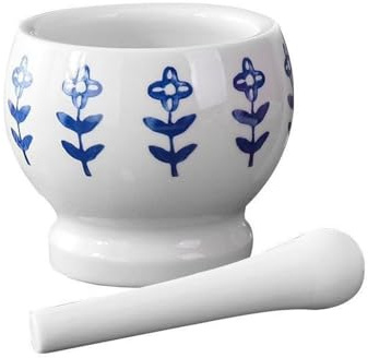 Piccolo mortaio e pestello lucidato, Set manuale pestello aglio in ceramica multifunzionale macinazione pillole zangola pestello macina peperoncino macina erbe cucina miscelazione macinazione