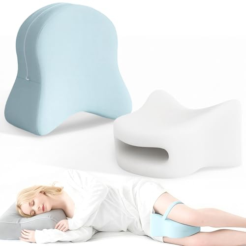 A1DIEE Knee Pillow for Side Sleeper Memory Foam Hip Support Cooling Cushion | Sciatica Pain Relief Pillow for Pregnancy Between Legs While Sleeping, Spine Alignment Back Joints Knee Surgery Recovery