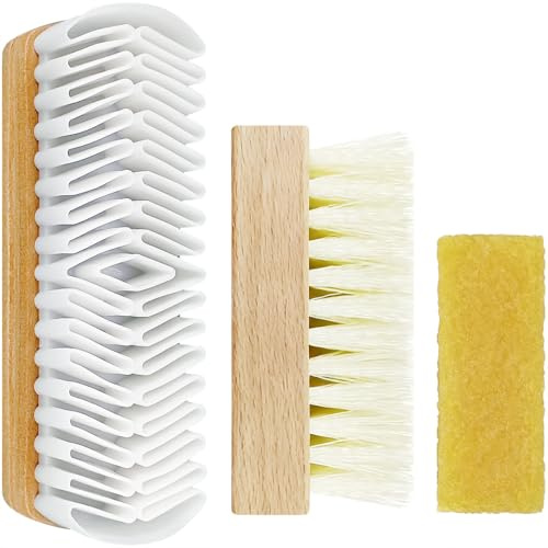 3Pcs Suede Shoe Brush and Eraser Suede Nubuck Cleaning Brush for Shoes