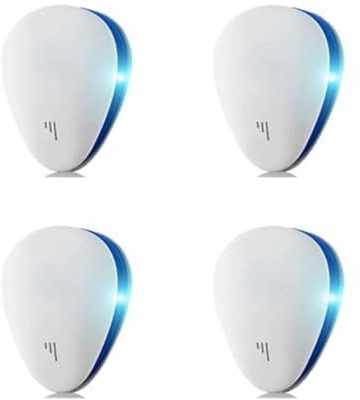 British Lux Flea Plug in, Ultrasonic Pest Repeller, Indoor Electronic Repellent Plug In Pest Control(White-4pcs)