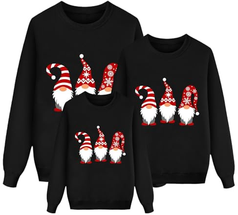 Famzuneu Jersey Navidad Familia Mujer Hombre Niño Renos Sudaderas Jerseys Invierno Manga Larga Pullover Blusas Cuello Redondo Camisetas Tops Christmas Talla Grande Ropa
