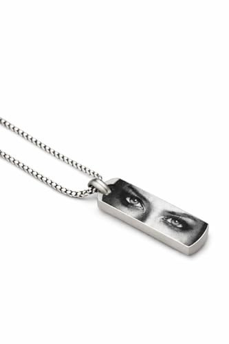 Generico Collana Personalizzata Bifacciale in Acciaio – Incisione Sguardo da un Lato e Frase dall’Altro – Idea Regalo Uomo Donna – CollaDream