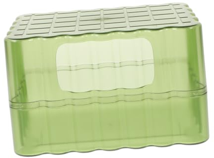 GLEAVI Caja de Arena Transparente para Hámster y Chinchilla Bañera Multifunción de Plástico Resistente Color Verde Té Translúcido Contenedor Compacto para Baño y Excavación Accesorio