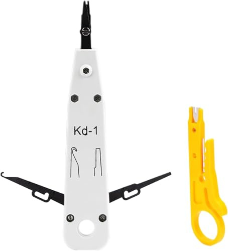 Punch Down Tool with Wire Stripper Combo,Professional Ethernet Krone Tool for RJ45 Socket Cat5/Cat6/Cat7 & Telephone Cable, Impact IDC Network Punchdown Tools with Wire Stripper Combo