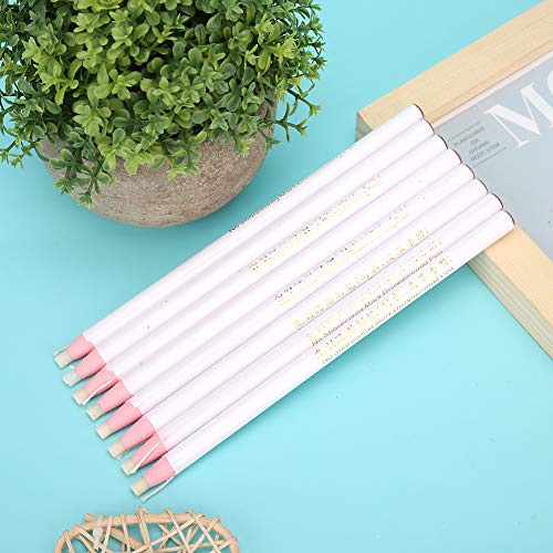 Yctze 8Pcs Chinagraph Marker Pencil White Peel Off Wax Fabric China Marking Pen for Glass，& Easy to Use，Id Chinagraph Marker Pencil，White ，Peel Off ，