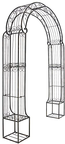 CLP Arco Giardino Alessia in Metallo Lavorato A Mano I Pergolato Giardino Con Ripiani I Larghezza Passaggio 228x123CM, Colore:bronzo