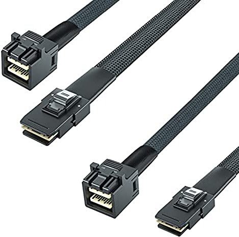 10Gtek [2 Pack] Interne Câble Mini SAS HD SFF-8643 à Mini SAS SFF-8087, 0.8-Mètre, Pliable, Flexible, 2 pièces