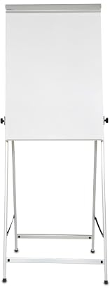 MAUL Flipchart MAULoffice 70 x 100 cm | Stabile Magnettafel mit Vierbein Gestell | Höhenverstellbar | Geeignet für Papier in verschiedenen Formaten | Mit Ablage für Marker und Stifte | Grau