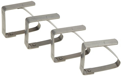 Gefu 22350 Tischtuchklammern Fermo | Rostfreie Tischdeckenklammern für Drinnen & Draußen, Tischklammern mit max. 30 mm Spannweite für dicke Tischplatten