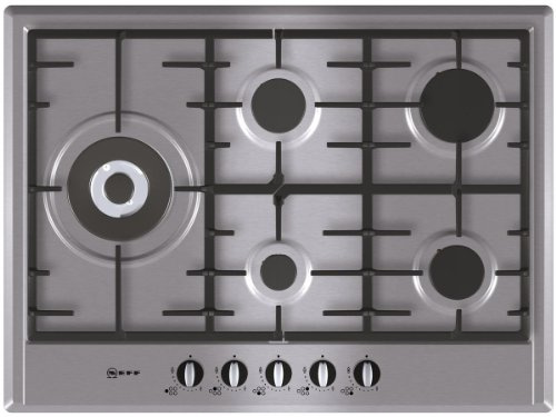 NEFF TS 2576 N Plaque de cuisson à gaz, 70,2 cm, 5 foyers à gaz réglables en continu, acier inoxydable