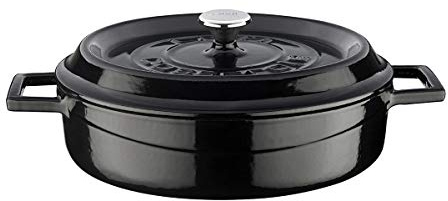 Lava Mehrzweck-Schmortopf aus Gusseisen, 2,9 l 2 1/2 Quart Schwarzer Obsidian