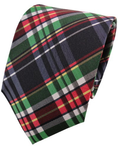 TigerTie Designer Seidenkrawatte in kariert gemustert - Binderbreite 8 cm