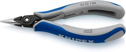 KNIPEX Präzisions-Elektronik-Greifzange, 34 52 130 | Mit Mehrkomponenten-Hüllen 130 mm