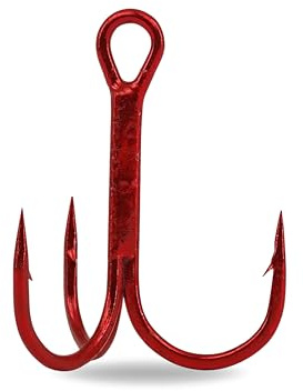 Gamakatsu Drillinge Treble 13, Größe:4, Farbe:Rot