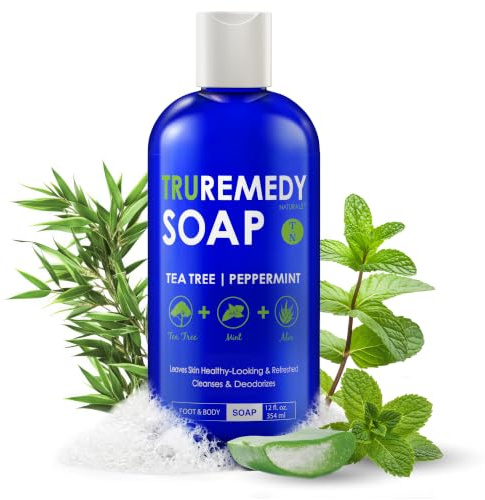 Truremedy Naturals 12 oz Tea Tree Oil Body Wash - Invigorating Tea Tree Soap with Peppermint, Aloe, Eucalyptus, Coconut and Olive Oil - Refreshing Body Wash for Men and Women - Shower Gel Cleanser