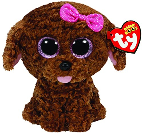 Maddie - Hund braun m. Schleife, 15cm