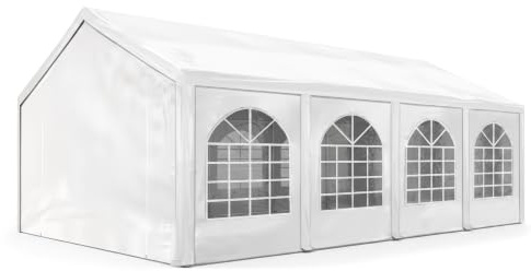 TOOLPORT Hochwertiges Partyzelt 3x9 m Pavillon Zelt PE Plane 450 N Gartenzelt Festzelt Wasserdicht weiß