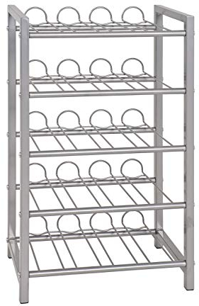 HAKU Möbel Flaschenregal alu, Metall - Maße: B 34 cm x H 59 cm x T 22 cm, Style: Modern