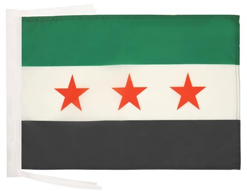 AZ FLAG Flagge Freie Syrische Armee 45x30 cm Polyester 100D Kordeln | Für innen und außen Saudi-arabische dekorative Flagge doppelte Nähte und verstärkte Kanten mit Schnüre 100D Polyester