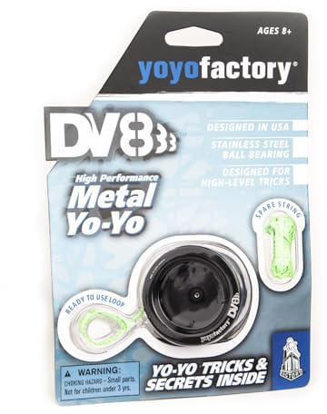 YOYO FACTORY DV888 Yo-Yo - Nero (Grande per i Principianti, Corda e Istruzioni Incluse)