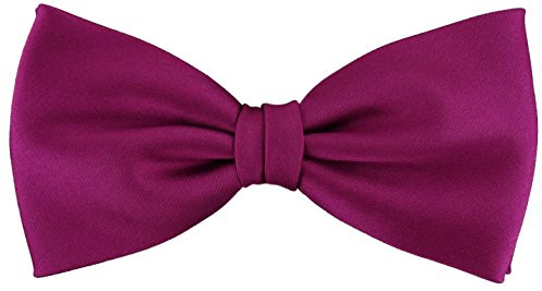 TigerTie vorgebundene Satin Fliege - Farbe Uni einfarbig + Geschenkbox