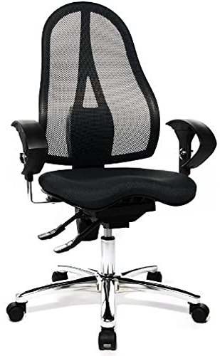 Topstar ST19UG20 Sitness 15, ergonomischer Bürostuhl, Schreibtischstuhl, inkl. höhenverstellbare Armlehnen, Bezugsstoff schwarz, 114 x 58 x 44