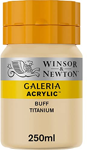 Winsor & Newton 2137060 Galeria Acrylfarbe, hohe Pigmentierung, lichtecht, buttrige Konsistenz, 250 ml Tube - Gelbliches Titan
