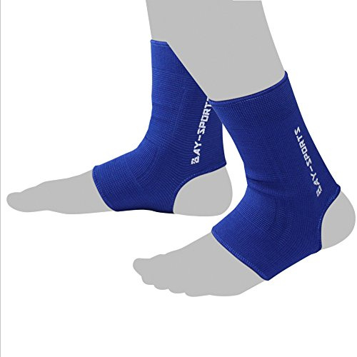 BAY Sports Uni Blau 2x elastische Fußbandagen Dark Blue (L)