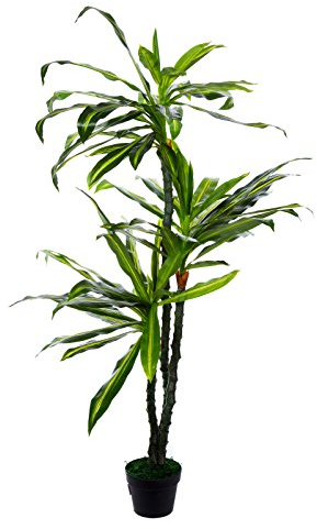 Sarah B XXL Dracaena drakträd JWS2321 jättestort konstgjort träd, 150 cm högt, konstgjord växt, konstträd