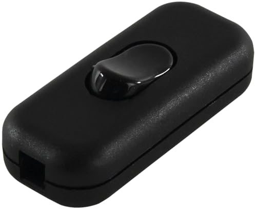 REV Kippschalter <6,0A, 230V, Zwischenschalter 2polig, schwarz | Mit Zugentlastung | Schraubklemmen max. 1,0mm²