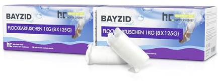 Höfer Chemie Flockkartusche Pool 2 x 1kg Bayzid - Flockungsmittel Pool | Filtert Verunreinigungen in Pool & Schwimmbad mit Sandfilteranlagen - Einfache Dosierung