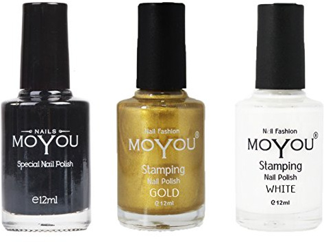 MoYou Nails Stamping-Nagellack, für wunderschöne Nageldesigns, 3-teiliges Set